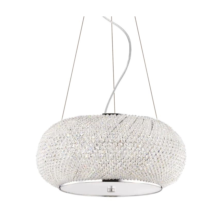 Ideal Lux - Krištáľový luster na lanku PASHA 6xE14/40W/230V pr. 40 cm lesklý chróm