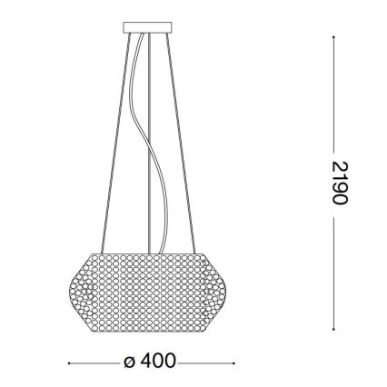 Ideal Lux - Krištáľový luster na lanku PASHA 6xE14/40W/230V pr. 40 cm lesklý chróm
