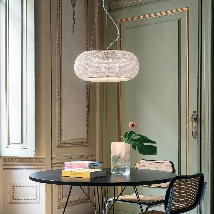 Ideal Lux - Krištáľový luster na lanku PASHA 6xE14/40W/230V pr. 40 cm zlatá