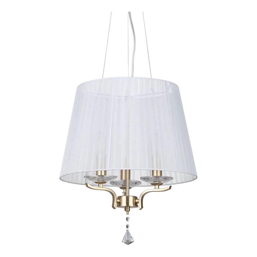 Ideal Lux - Krištáľový luster na lanku PEGASO 3xE14/28W/230V pr. 40 cm zlatá