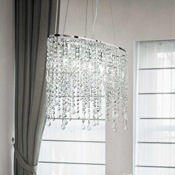 Ideal Lux - Krištáľový luster na lanku RAIN 5xE14/40W/230V číra