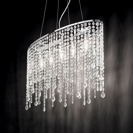 Ideal Lux - Krištáľový luster na lanku RAIN 5xE14/40W/230V číra