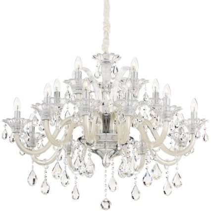 Ideal Lux - Krištáľový luster na reťazi COLOSSAL 15xE14/40W/230V pr. 95 cm krémová/lesklý chróm