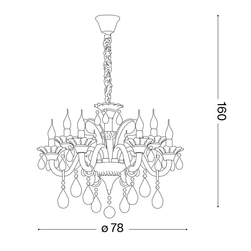 Ideal Lux - Krištáľový luster na reťazi COLOSSAL 8xE14/40W/230V pr. 78 cm šedá/lesklý chróm