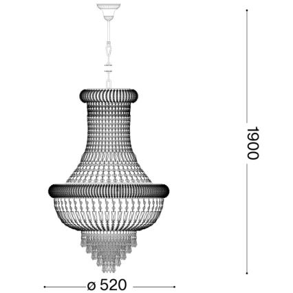 Ideal Lux - Krištáľový luster na reťazi DUBAI 10xE14/28W/230V pr. 52 cm lesklý chróm