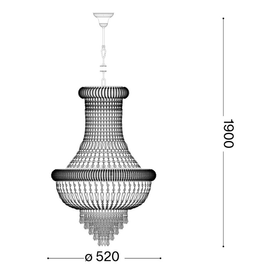 Ideal Lux - Krištáľový luster na reťazi DUBAI 10xE14/28W/230V pr. 52 cm lesklý chróm
