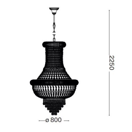 Ideal Lux - Krištáľový luster na reťazi DUBAI 24xE14/28W/230V pr. 80 cm zlatá