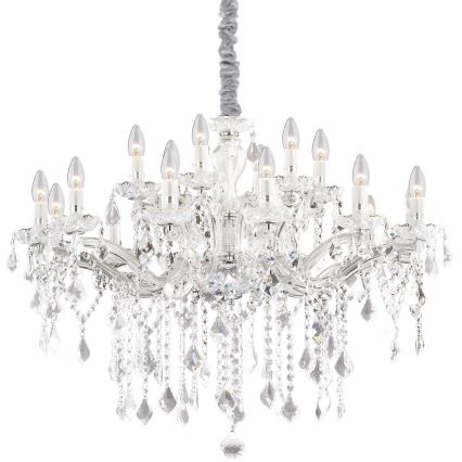Ideal Lux - Krištáľový luster na reťazi FLORIAN 18xE14/40W/230V pr. 86 cm číra