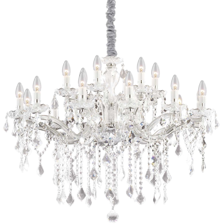 Ideal Lux - Krištáľový luster na reťazi FLORIAN 18xE14/40W/230V pr. 86 cm číra