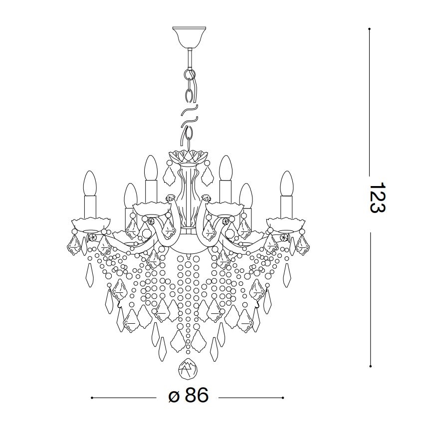 Ideal Lux - Krištáľový luster na reťazi FLORIAN 18xE14/40W/230V pr. 86 cm zlatá