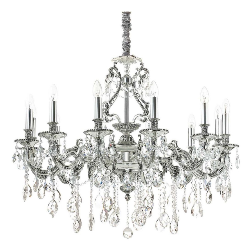 Ideal Lux - Krištáľový luster na reťazi GIOCONDA 12xE14/40W/230V pr. 90 cm strieborná