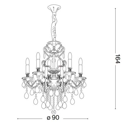 Ideal Lux - Krištáľový luster na reťazi GIOCONDA 12xE14/40W/230V pr. 90 cm strieborná