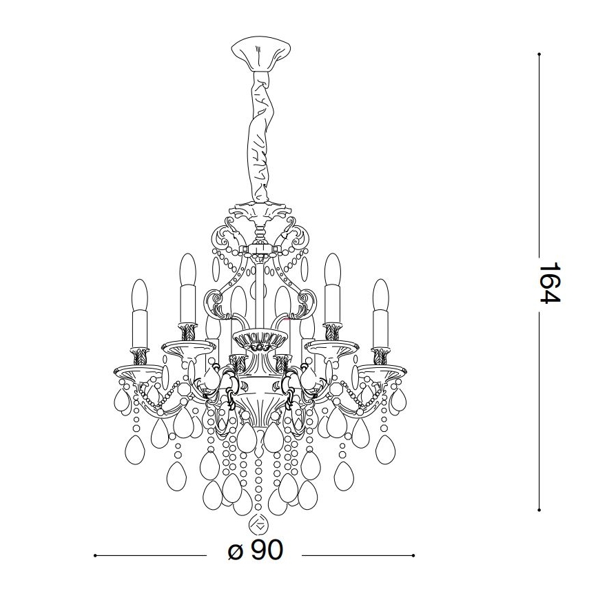 Ideal Lux - Krištáľový luster na reťazi GIOCONDA 12xE14/40W/230V pr. 90 cm strieborná