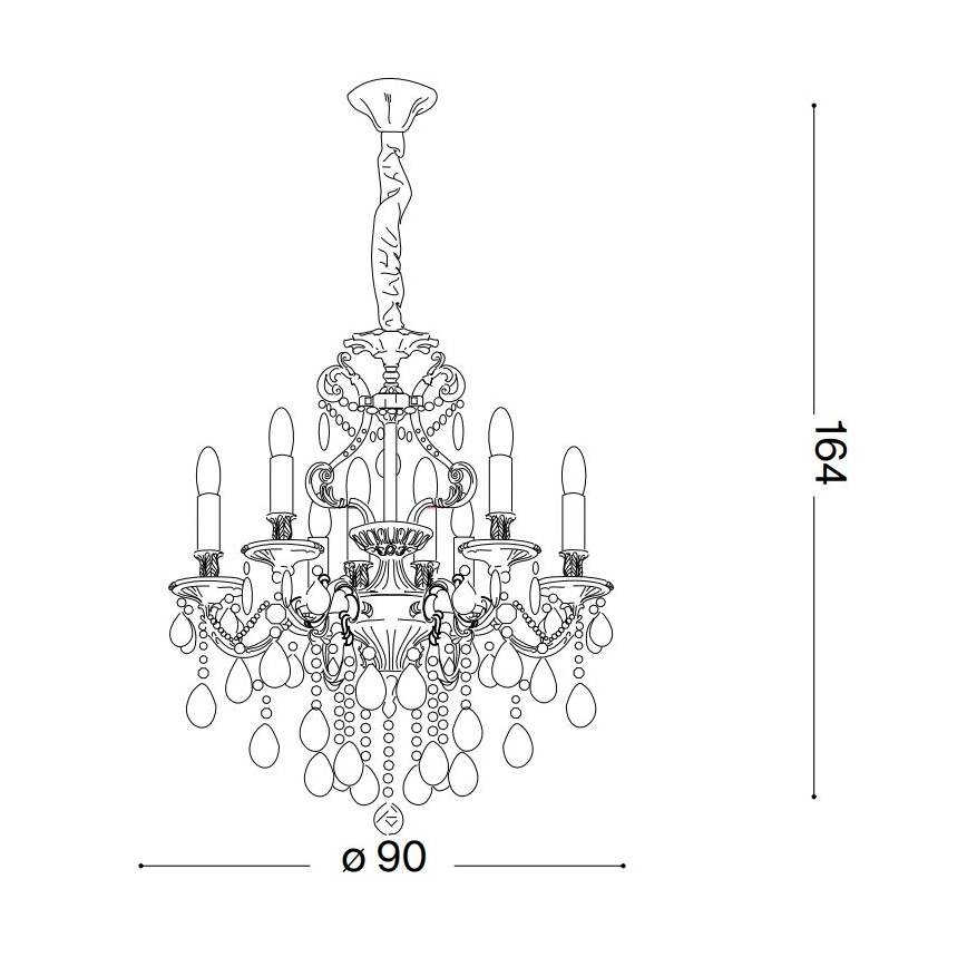 Ideal Lux - Krištáľový luster na reťazi GIOCONDA 12xE14/40W/230V pr. 90 cm zlatá