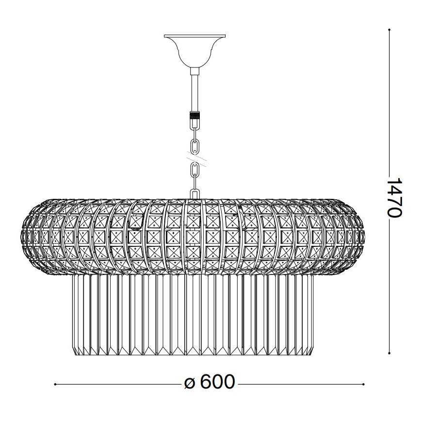 Ideal Lux - Krištáľový luster na reťazi NABUCCO 12xE14/40W/230V pr. 60 cm zlatá