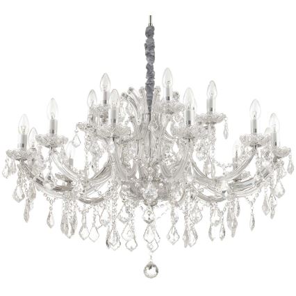 Ideal Lux - Krištáľový luster na reťazi NAPOLEON 18xE14/40W/230V pr. 96 cm lesklý chróm
