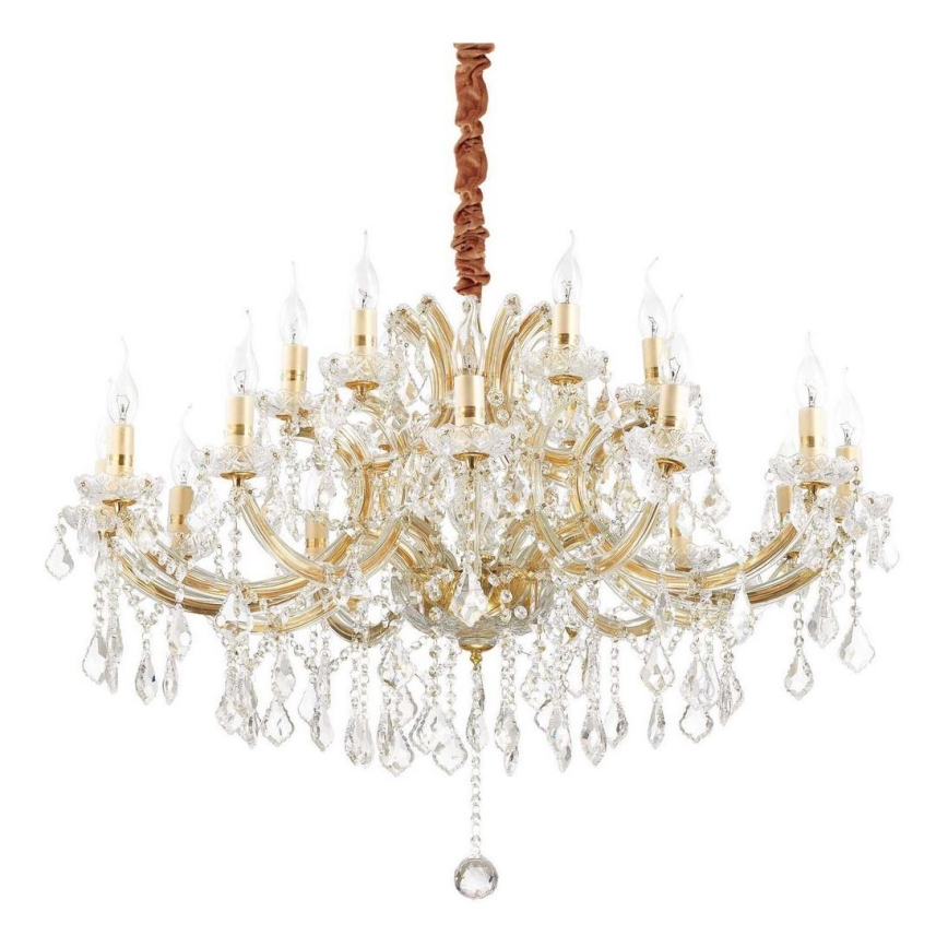 Ideal Lux - Krištáľový luster na reťazi NAPOLEON 18xE14/40W/230V pr. 96 cm zlatá