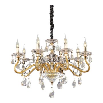 Ideal Lux - Krištáľový luster na reťazi NEGRESCO 8xE14/28W/230V pr. 73,5 cm zlatá