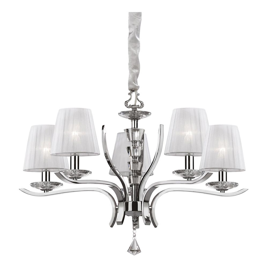 Ideal Lux - Krištáľový luster na reťazi PEGASO 5xE14/28W/230V pr. 72 cm lesklý chróm
