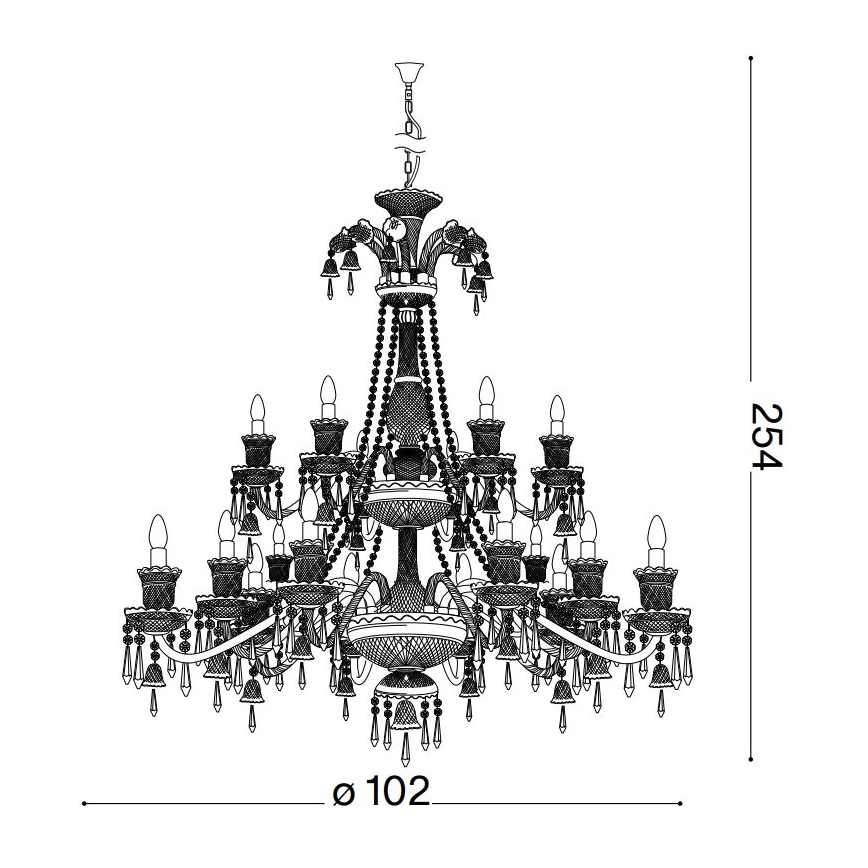 Ideal Lux - Krištáľový luster na reťazi REDENTORE 18xE14/40W/230V pr. 102 cm číra