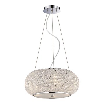 Ideal Lux - Krištáľový luster PASHA 10xE14/40W/230V pr. 55 cm lesklý chróm