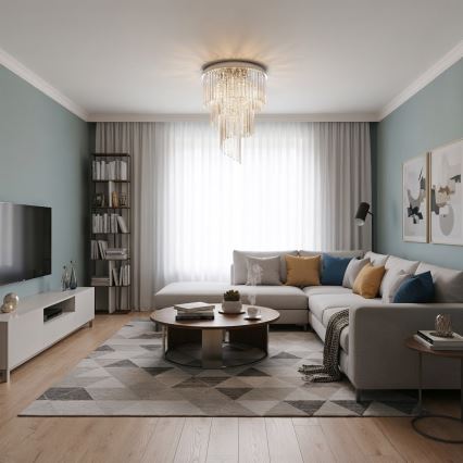 Ideal Lux - Krištáľový prisadený luster CARLTON 12xE14/40W/230V lesklý chróm