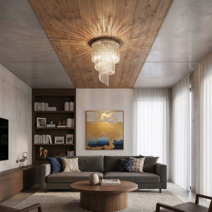 Ideal Lux - Krištáľový prisadený luster CARLTON 12xE14/40W/230V lesklý chróm