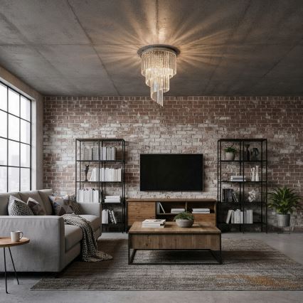 Ideal Lux - Krištáľový prisadený luster CARLTON 12xE14/40W/230V lesklý chróm