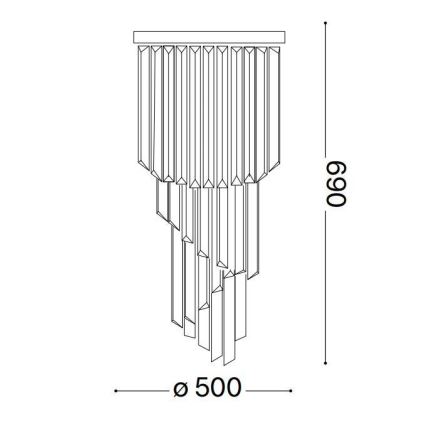 Ideal Lux - Krištáľový prisadený luster CARLTON 12xE14/40W/230V lesklý chróm