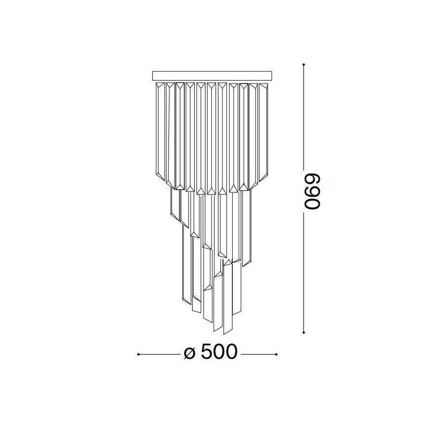 Ideal Lux - Krištáľový prisadený luster CARLTON 12xE14/40W/230V lesklý chróm