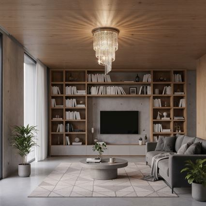 Ideal Lux - Krištáľový prisadený luster CARLTON 8xE14/40W/230V pr. 40 cm lesklý chróm