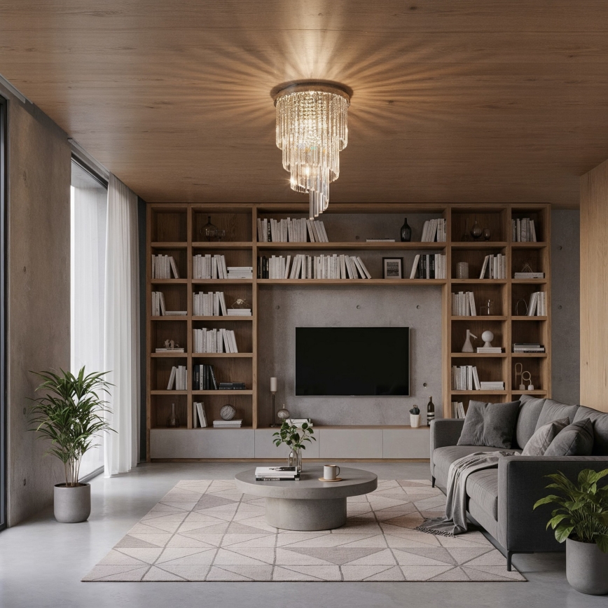 Ideal Lux - Krištáľový prisadený luster CARLTON 8xE14/40W/230V pr. 40 cm lesklý chróm