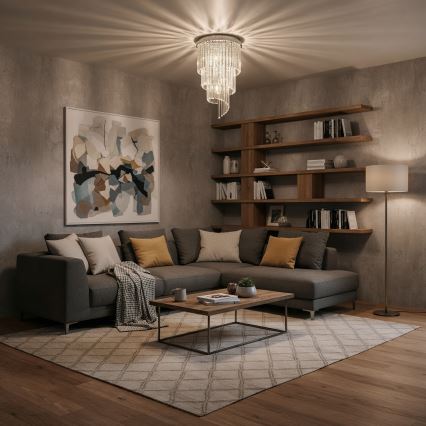 Ideal Lux - Krištáľový prisadený luster CARLTON 8xE14/40W/230V pr. 40 cm lesklý chróm