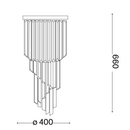 Ideal Lux - Krištáľový prisadený luster CARLTON 8xE14/40W/230V pr. 40 cm lesklý chróm