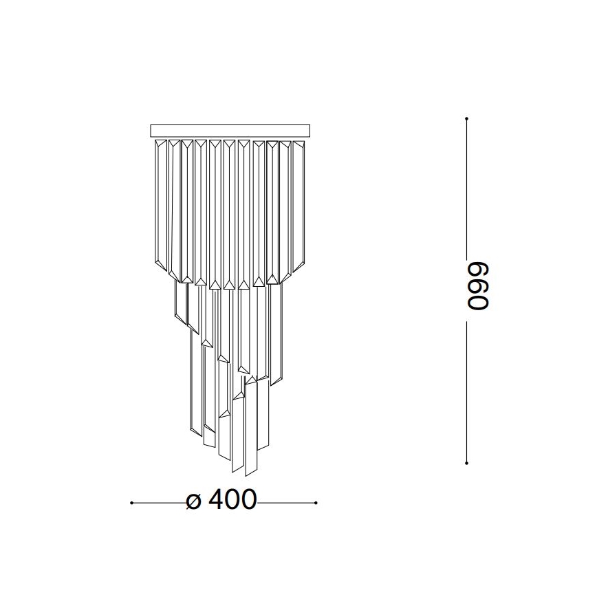 Ideal Lux - Krištáľový prisadený luster CARLTON 8xE14/40W/230V pr. 40 cm lesklý chróm