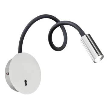 Ideal Lux - LED Flexibilná lampička FOCUS LED/3,5W/230V CRI 90 šedá/lesklý chróm