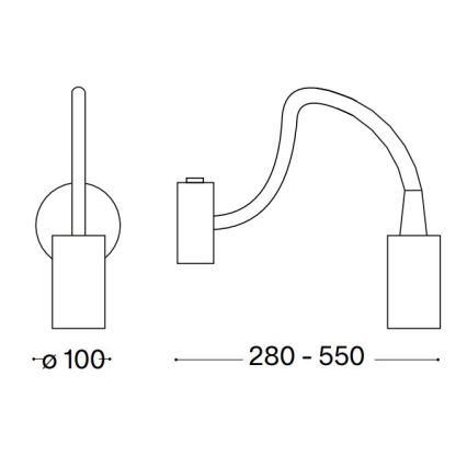 Ideal Lux - LED Flexibilná lampička FOCUS LED/4W/230V CRI 90 čierna