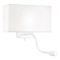 Ideal Lux - LED Flexibilná nástenná lampa HOTEL 1xE27/60W/230V + LED/1,5W biela