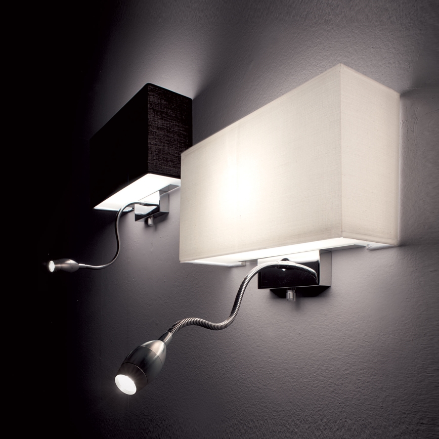 Ideal Lux - LED Flexibilná nástenná lampa HOTEL 1xE27/60W + LED/1,5W/230V
