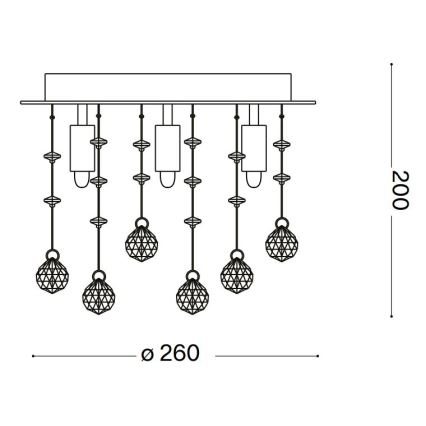 Ideal Lux - LED Krištáľové stropné svietidlo MOONLIGHT 5xG9/3W/230V pr. 26 cm lesklý chróm