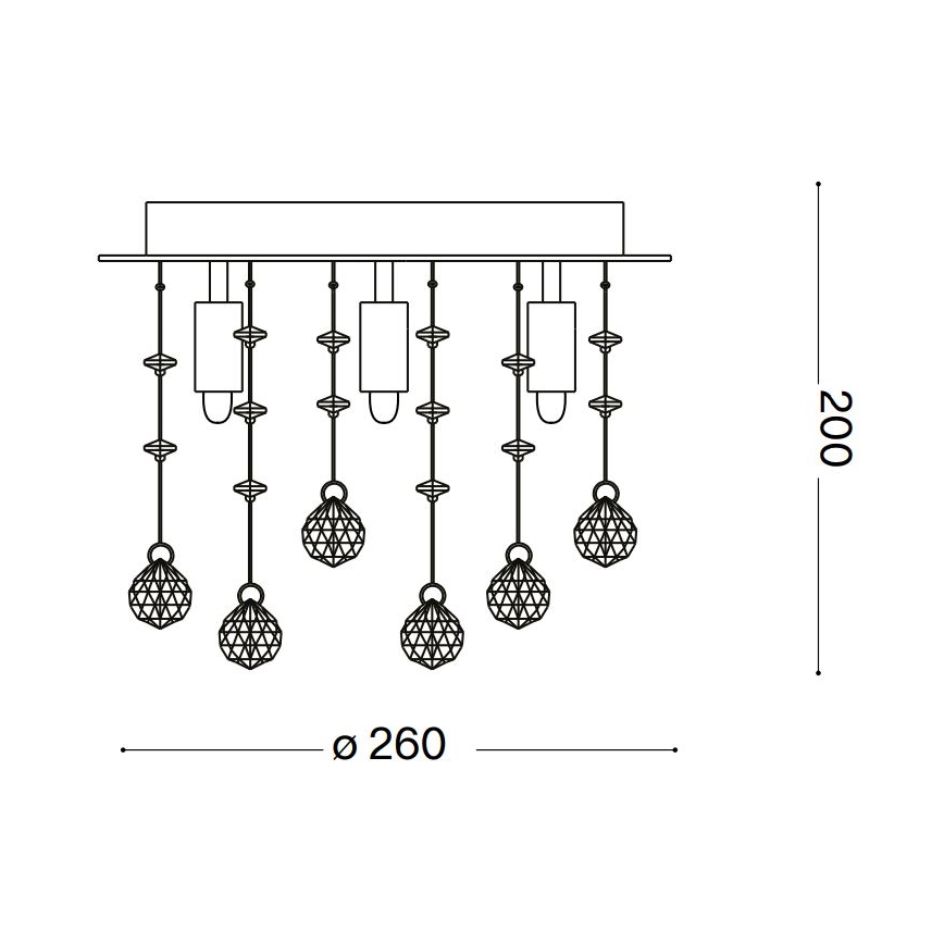 Ideal Lux - LED Krištáľové stropné svietidlo MOONLIGHT 5xG9/3W/230V pr. 26 cm lesklý chróm