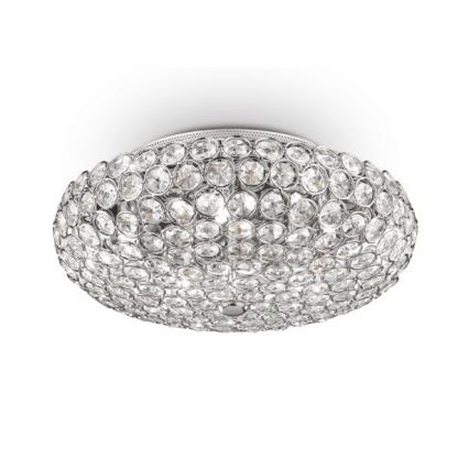Ideal Lux - LED Krištáľové stropné svietidlo KING 5xG9/3W/230V pr. 38 cm lesklý chróm