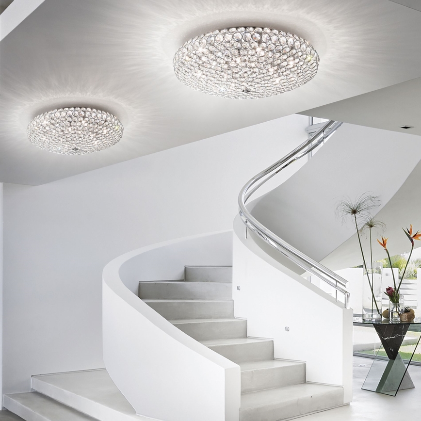Ideal Lux - LED Krištáľové stropné svietidlo KING 5xG9/3W/230V pr. 38 cm lesklý chróm