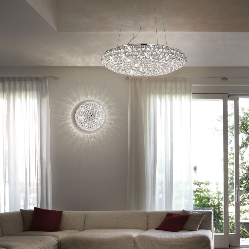 Ideal Lux - LED Krištáľové stropné svietidlo KING 5xG9/3W/230V pr. 38 cm lesklý chróm