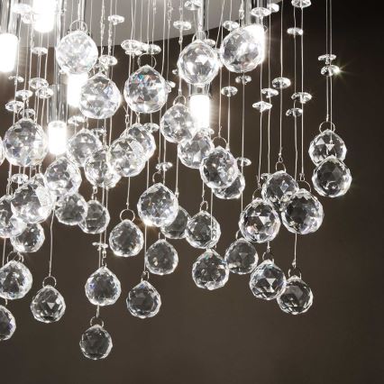 Ideal Lux - LED Krištáľové stropné svietidlo MOONLIGHT 15xG9/3W/230V pr. 80 cm zlatá