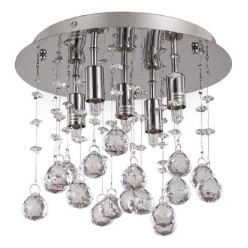 Ideal Lux - LED Krištáľové stropné svietidlo MOONLIGHT 5xG9/3W/230V pr. 26 cm lesklý chróm