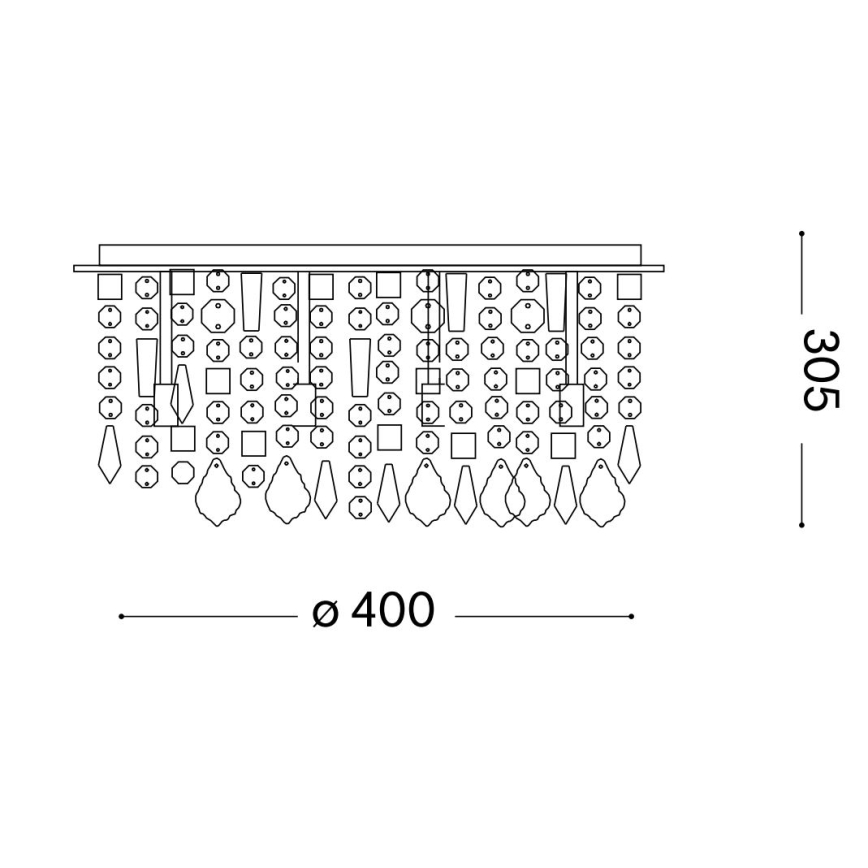 Ideal Lux - LED Krištáľové stropné svietidlo ROYAL 8xG9/3W/230V pr. 40 cm lesklý chróm