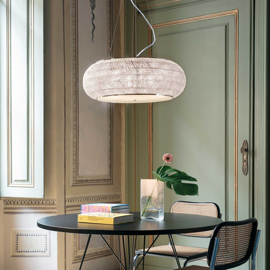 Ideal Lux - LED krištáľový luster na lankách PASHA 14xE14/40W/230V priemer 65 cm lesklý chróm