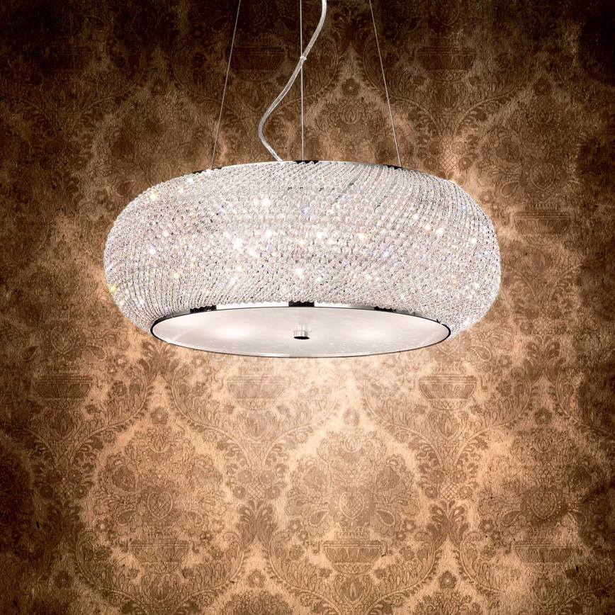 Ideal Lux - LED krištáľový luster na lankách PASHA 14xE14/40W/230V priemer 65 cm lesklý chróm