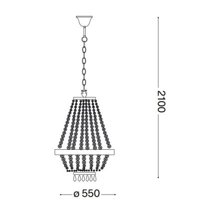 Ideal Lux - LED krištáľový luster na reťazi CAESAR 12xG9/3W/230V pr. 55 cm zlatý